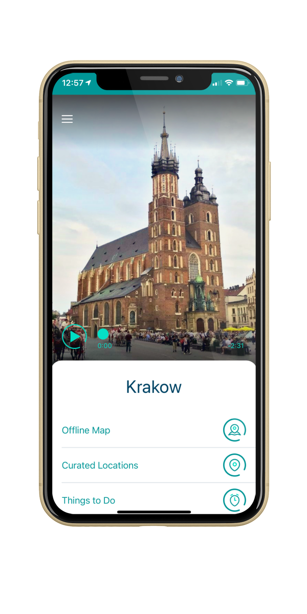 Krakow Guide Home Screen