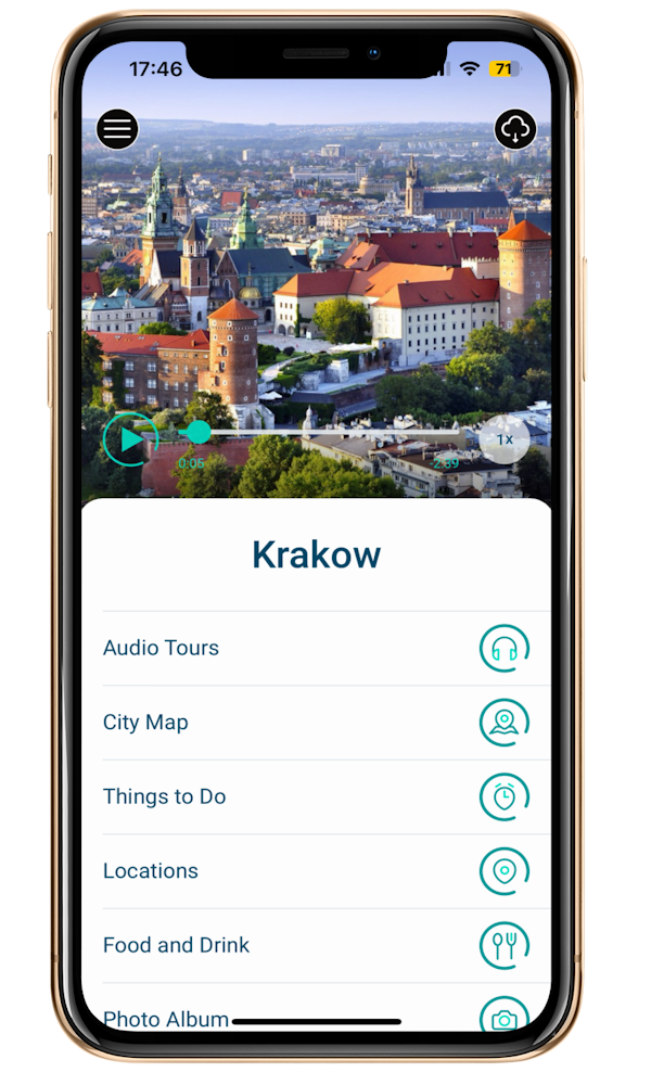 Krakow Guide Home Screen